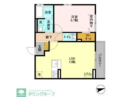 アウラ西船(1LDK/3階)の間取り写真