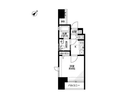 プレール・ドゥーク銀座東(1K/2階)の間取り写真
