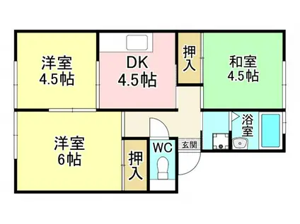 RENATUS永犬丸西(3DK/1階)の間取り写真