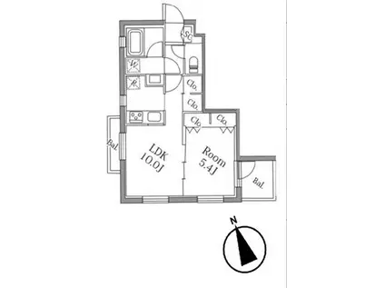 プラティーク大森山王(1LDK/3階)の間取り写真
