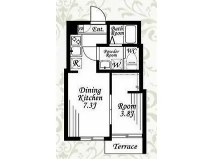 フローレンスベリー愛甲石田(1DK/3階)の間取り写真