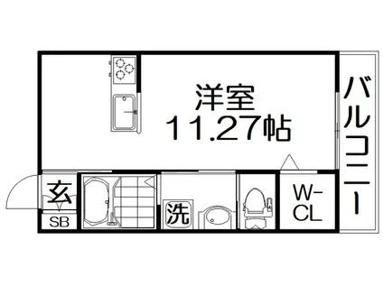 ENSOLEIL(ワンルーム/1階)の間取り写真