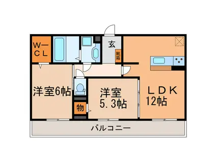 ドゥ・クラージュ(2LDK/3階)の間取り写真