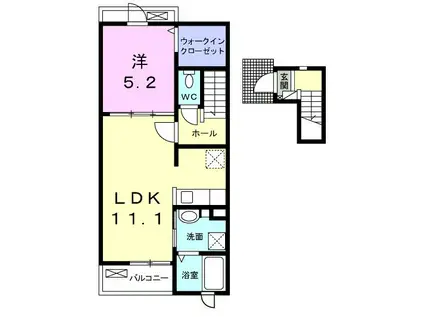 マイグラン旭(1LDK/2階)の間取り写真