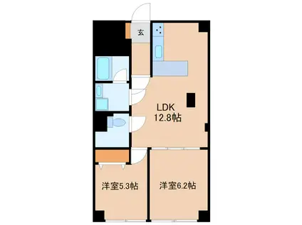 湯島ハイタウン(2LDK/12階)の間取り写真