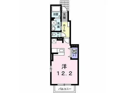 サンロード・Ⅳ(ワンルーム/1階)の間取り写真