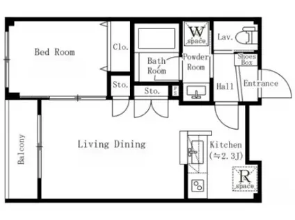 グランエステート大井(1LDK/1階)の間取り写真