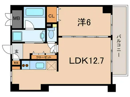 MONTE LUCE 甲南(1LDK/7階)の間取り写真