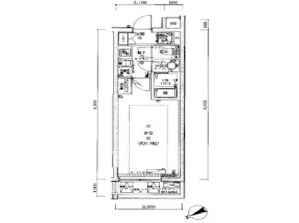 エスペルーモ桜新町(1K/3階)の間取り写真