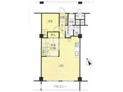 シーアイマンション千種 S棟(2LDK/4階)の間取り写真