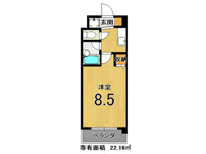 メゾン・チェリー(1K/3階)の間取り写真