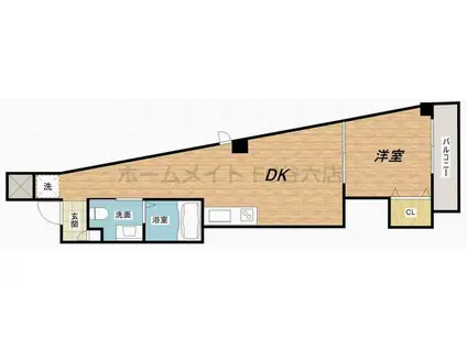 アパートメント谷町(1LDK/8階)の間取り写真