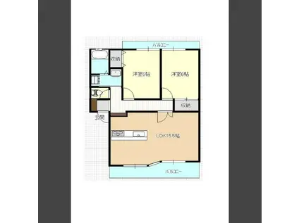 メゾンドゥMII(2LDK/2階)の間取り写真