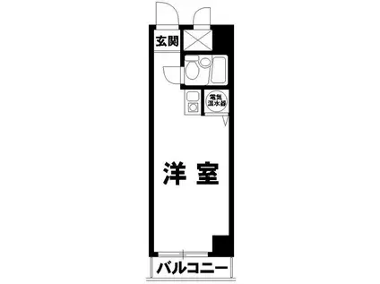 プレジデントハイツ五反田(ワンルーム/2階)の間取り写真