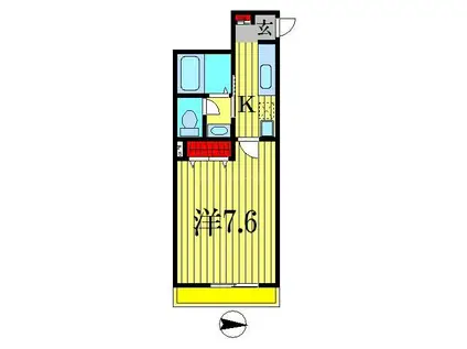 リヴィエールヴィラ(1K/1階)の間取り写真