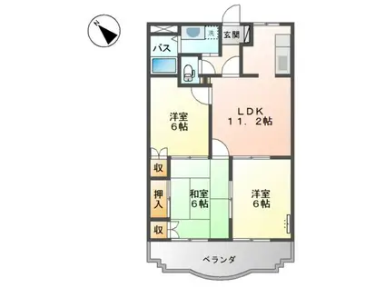 サンライズ(3LDK/1階)の間取り写真