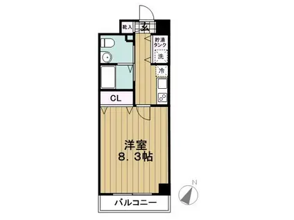 ソリッドクレストディーワン(1K/2階)の間取り写真