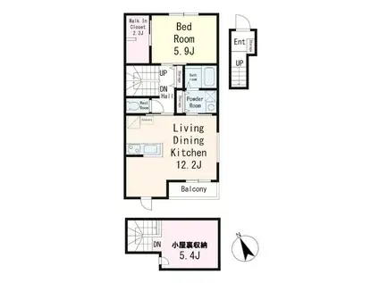 リアン メゾン 市川(1LDK/2階)の間取り写真