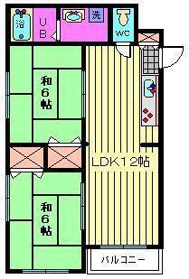 チェリーコーポ(2LDK/4階)の間取り写真