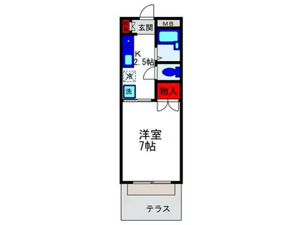 モデラート・ナオ(1K/1階)の間取り写真