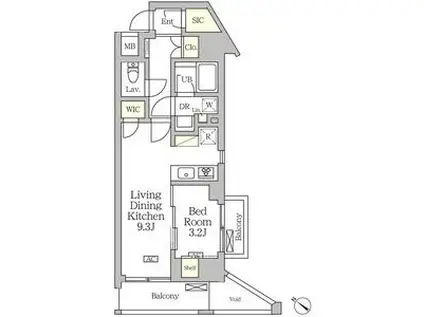 アジールコート松濤(1LDK/6階)の間取り写真