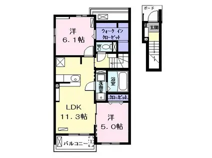 キラーナ II(2LDK/2階)の間取り写真