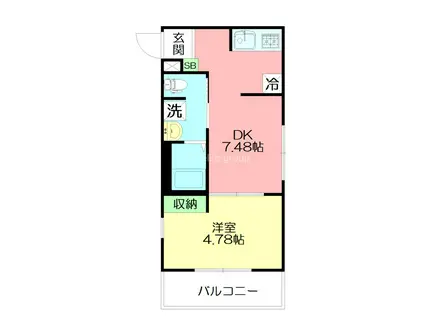 MONTE・INTERNO(1DK/3階)の間取り写真