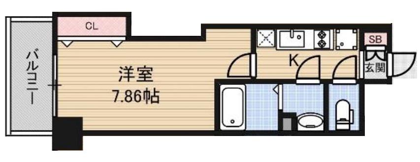 LUXE都島II(1K/5階)の間取り写真
