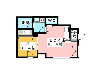 アルテール大船(1LDK/1階)の間取り写真