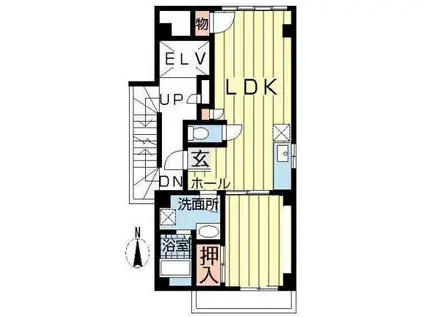 ノーリーズン森下(1LDK/2階)の間取り写真