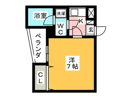 キャッスルアメジスト5(1K/1階)の間取り写真