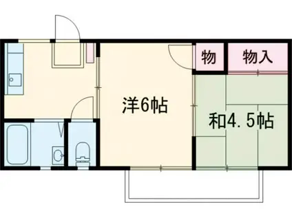 福正ハイツC棟(2DK/2階)の間取り写真