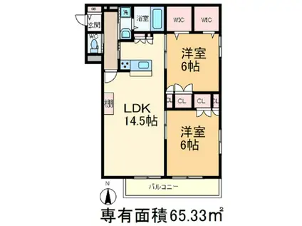 グランメール王子(2LDK/1階)の間取り写真