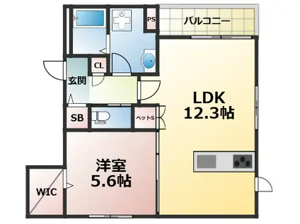MAISON LIEN PREMIERE MIDORIBASHI(1LDK/1階)の間取り写真