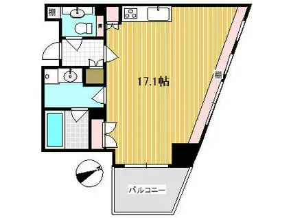 アクシア広尾(ワンルーム/9階)の間取り写真