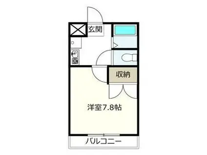 LIBERTY穂積(1K/1階)の間取り写真