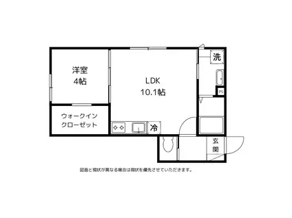 グランスイート森 A棟(1LDK/1階)の間取り写真