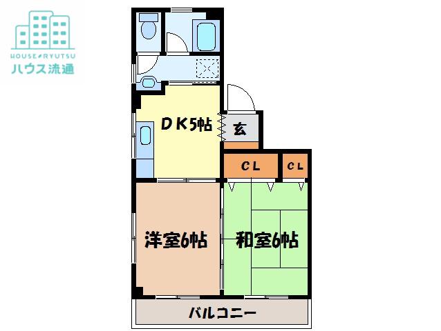 ハイツ小峰(2DK/3階)の間取り写真