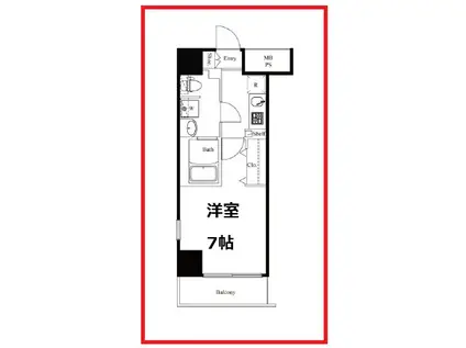 エクアス錦糸町(1K/11階)の間取り写真