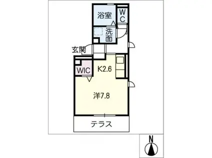 ナチュール(1K/1階)の間取り写真