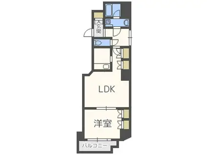 南堀江アパートメントグランデ(1LDK/9階)の間取り写真