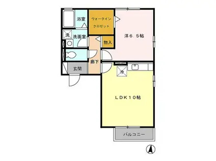 アイ・スリーハイツ(1LDK/2階)の間取り写真