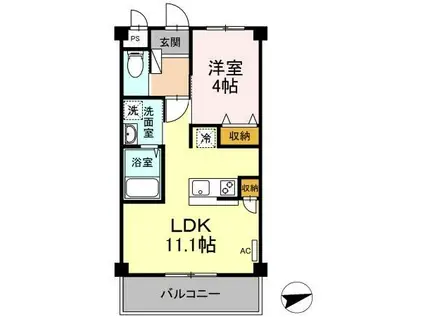 CUESTA M(1LDK/1階)の間取り写真