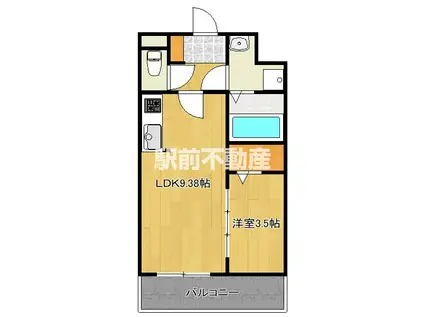 MOMO(1LDK/2階)の間取り写真