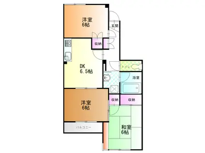 SFKマンション(3DK/3階)の間取り写真