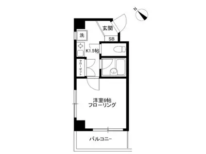 ジュネスさかえ(1K/2階)の間取り写真