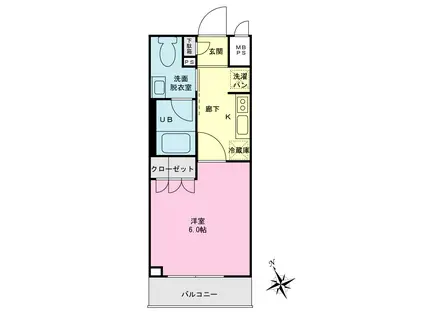 プライムネクサス新橋(1K/10階)の間取り写真