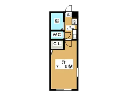 MAPLE VALLEY M棟(1K/1階)の間取り写真