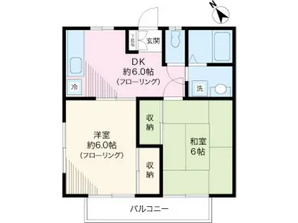 リバブル静山I(2DK/2階)の間取り写真