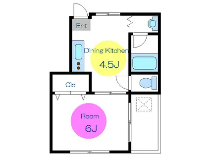 イシイハウス2(1DK/1階)の間取り写真